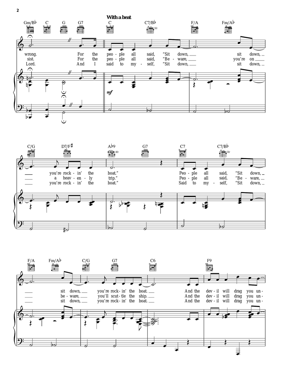 Sit Down You're Rockin' The Boat Piano, Vocal, Guitar scores gallery preview page 2