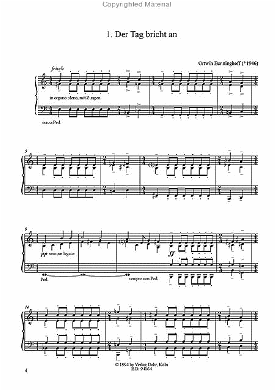 Der Tag bricht an (1991) -Fünf Choralvorspiele für Orgel- Organ scores gallery preview page 2