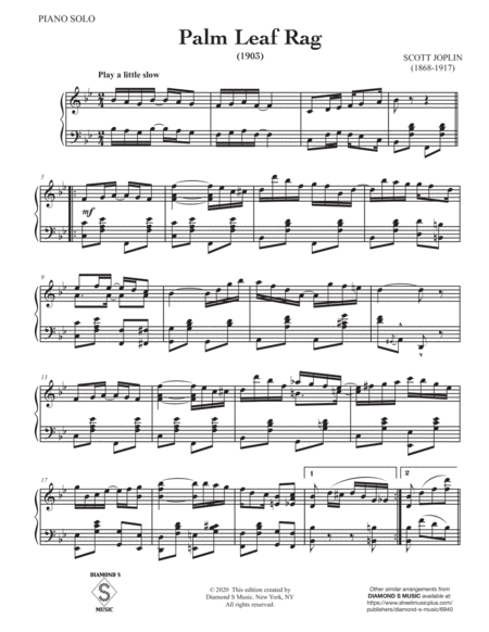 Palm Leaf Rag (A Ragtime Two-Step) - Scott Joplin - Piano Solo image number null