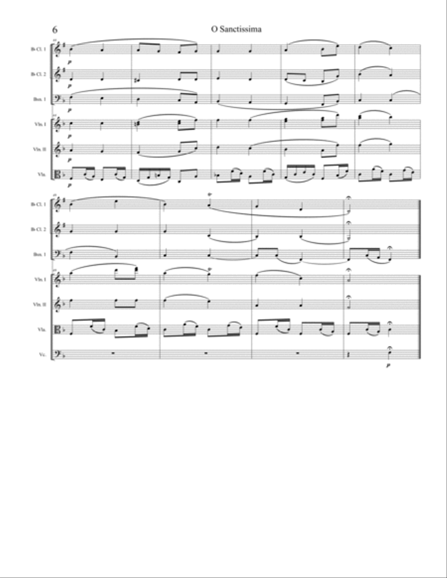 O Sanctissima Full Orchestra scores gallery preview page 6