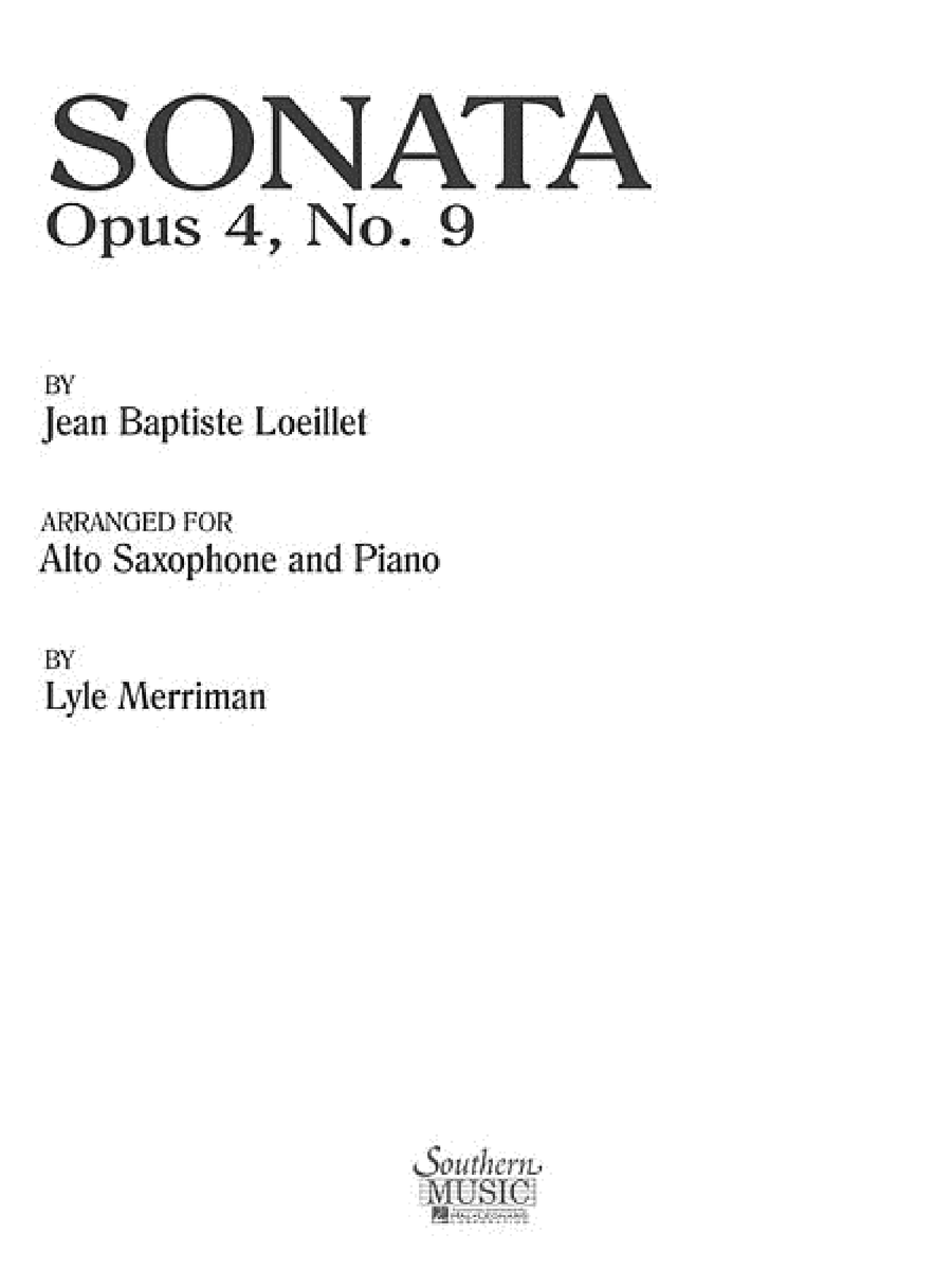 Sonata Op. 4 No. 9 Alto Saxophone scores gallery preview page 1