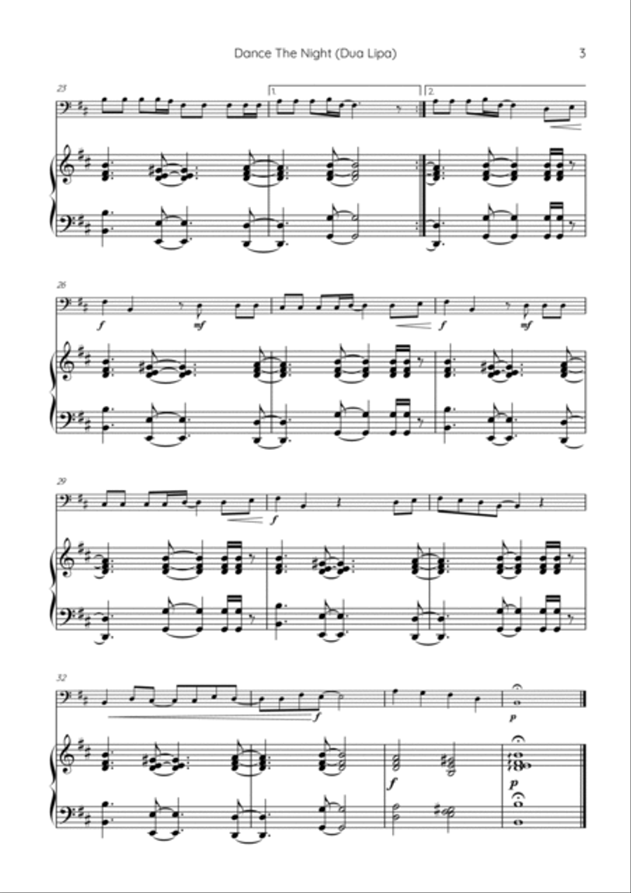 Dance The Night Piano scores gallery preview page 3
