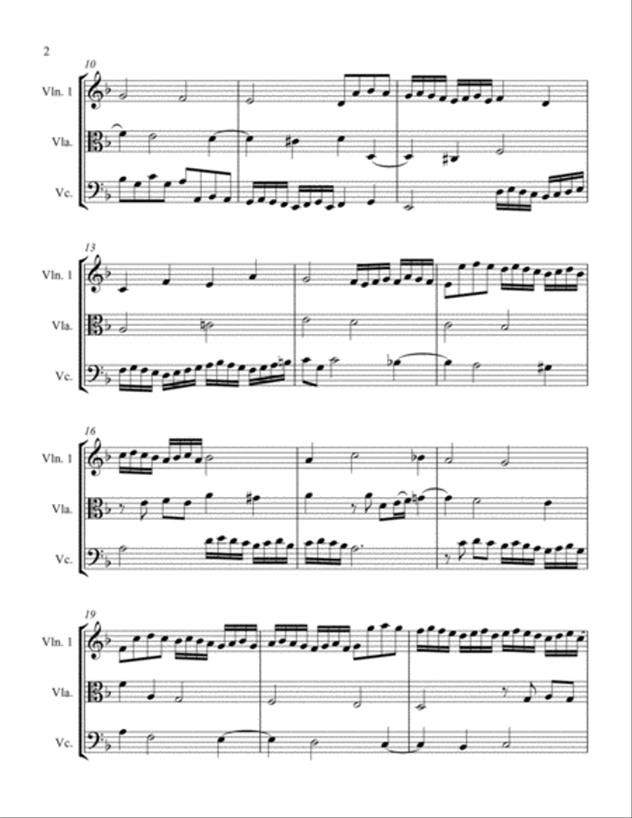 Fantasia in d minor - string trio/ensemble String Trio scores gallery preview page 2