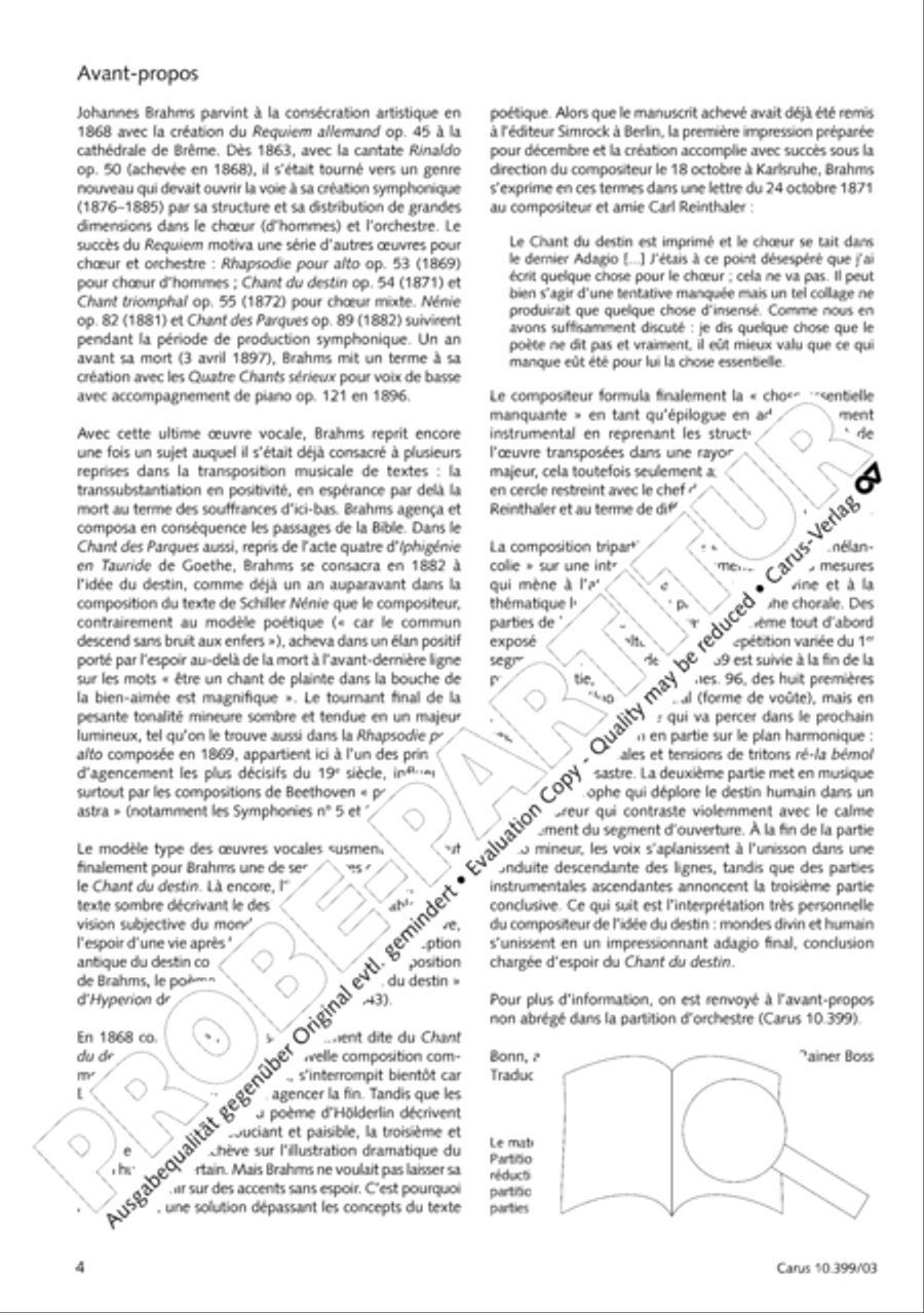 Schicksalslied, Op. 54 4-Part scores gallery preview page 5