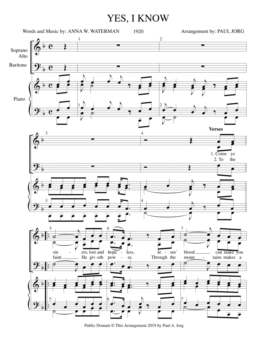 YES, I KNOW 3-Part scores gallery preview page 1