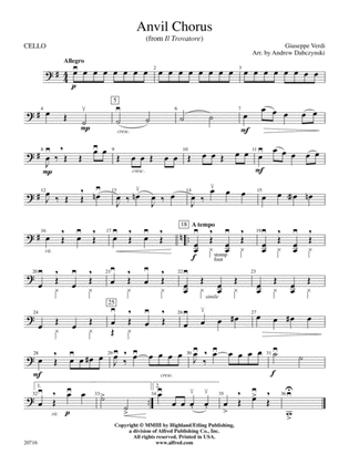 Anvil Chorus (from Il Trovatore): Cello