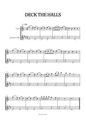 Deck the Halls for flute and clarinet duet • super easy Christmas song sheet music