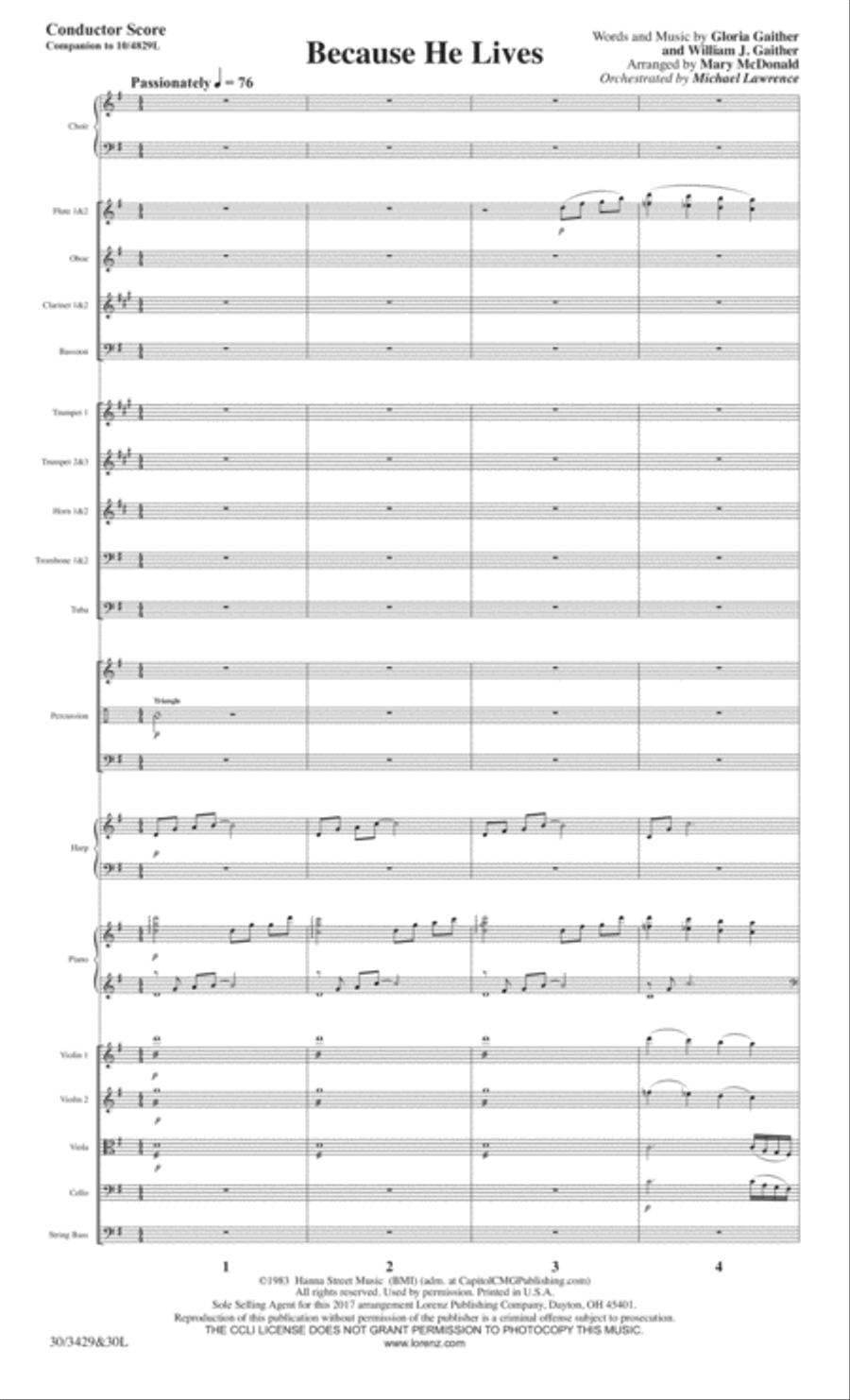 Because He Lives - Orchestral Score and CD with Printable Parts Choir scores gallery preview page 4