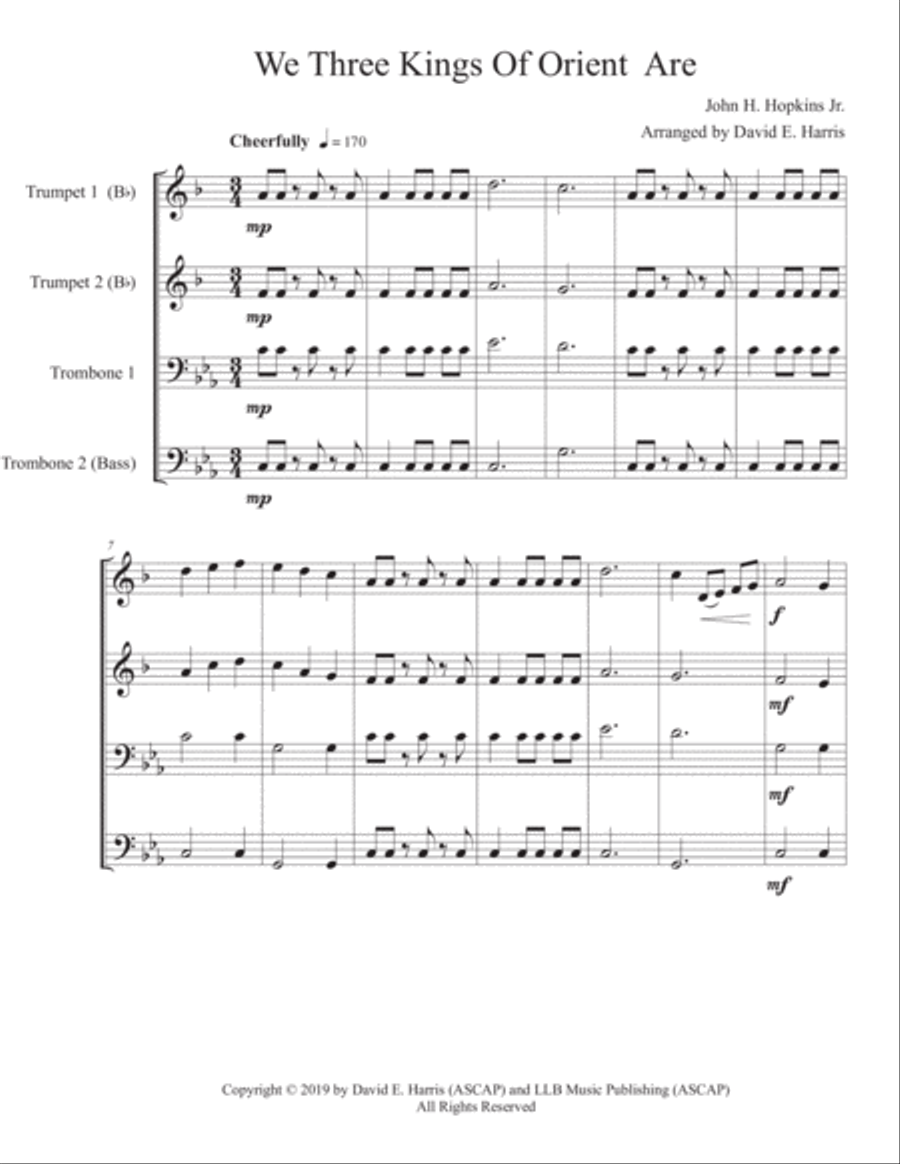 We Three Kings of Orient Are-Brass Quartet Brass Quartet scores gallery preview page 2