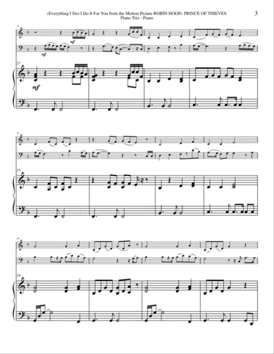 (Everything I Do) I Do It For You Piano Trio scores gallery preview page 3
