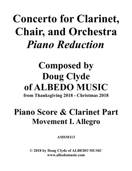 Concerto for Clarinet, Chair, and Orchestra. Piano Reduction. Movement I. Allegro. image number null