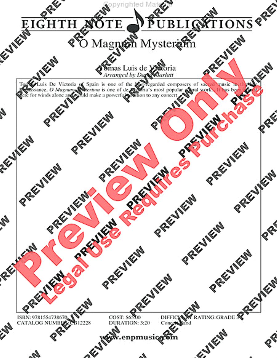 O Magnum Mysterium Concert Band scores gallery preview page 3