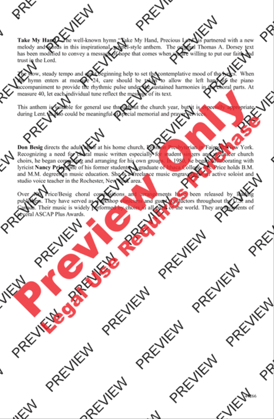 Take My Hand 4-Part scores gallery preview page 2