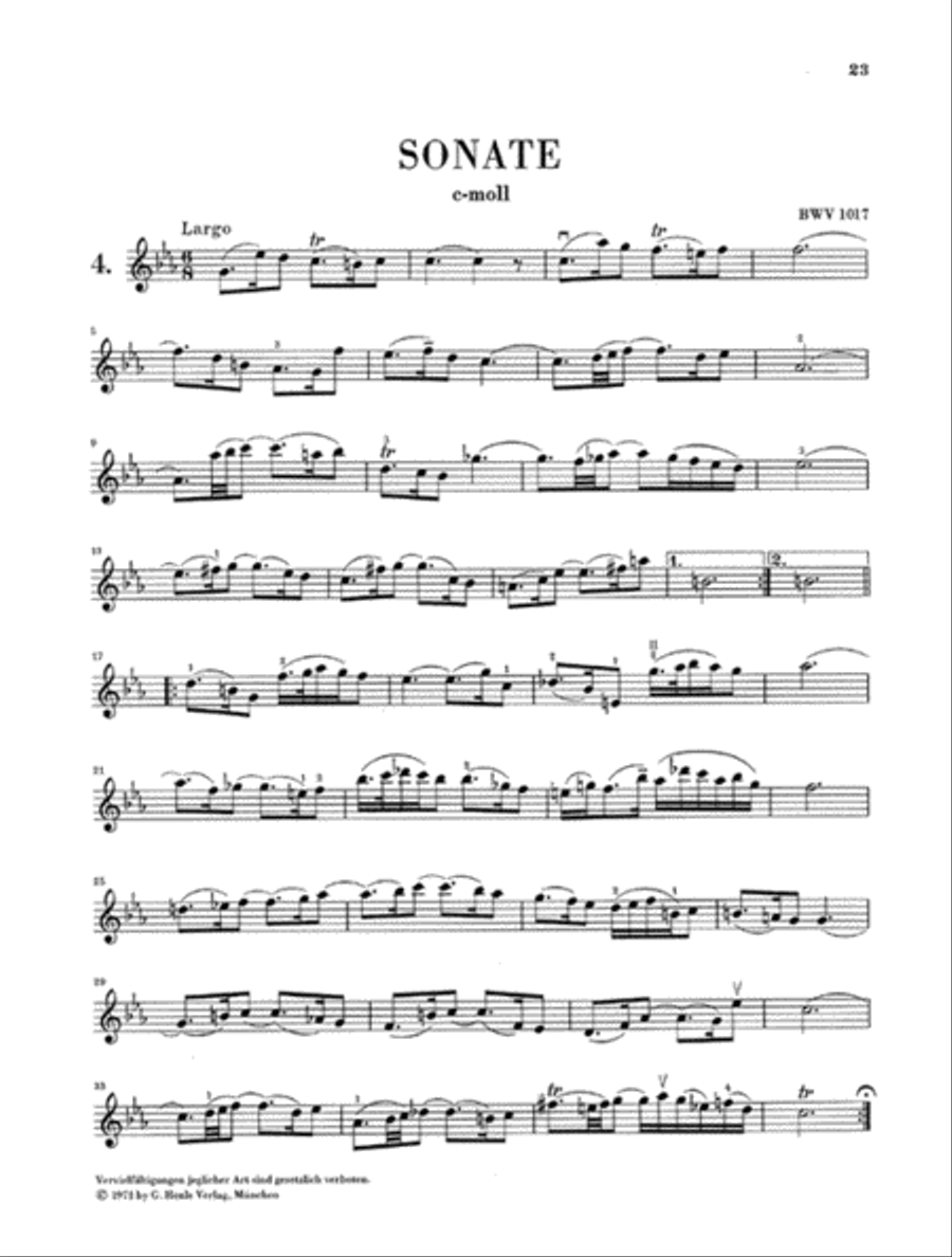 Sonatas for Violin and Piano (Harpsichord) 4-6 BWV 1017-1019 Violin Solo scores gallery preview page 2