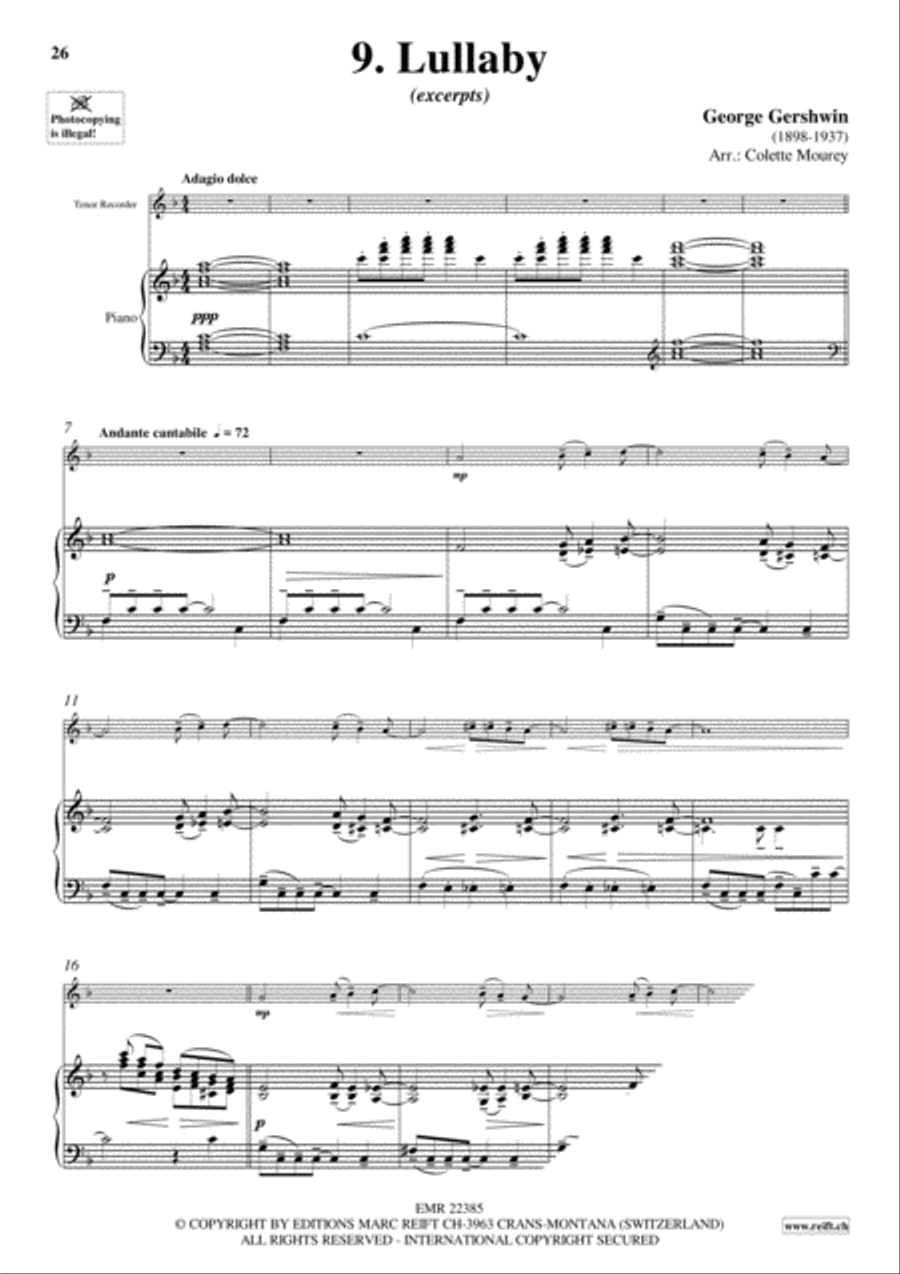 Gershwin 20 Greatest Hits Tenor Recorder scores gallery preview page 11