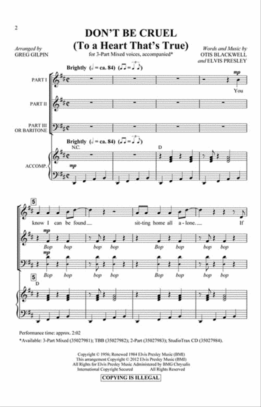 Don't Be Cruel 3-Part scores gallery preview page 2