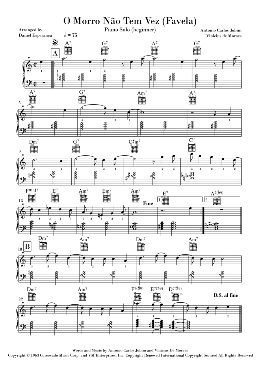 O Morro Nao Tem Vez (favela) Electric Guitar scores gallery preview page 1