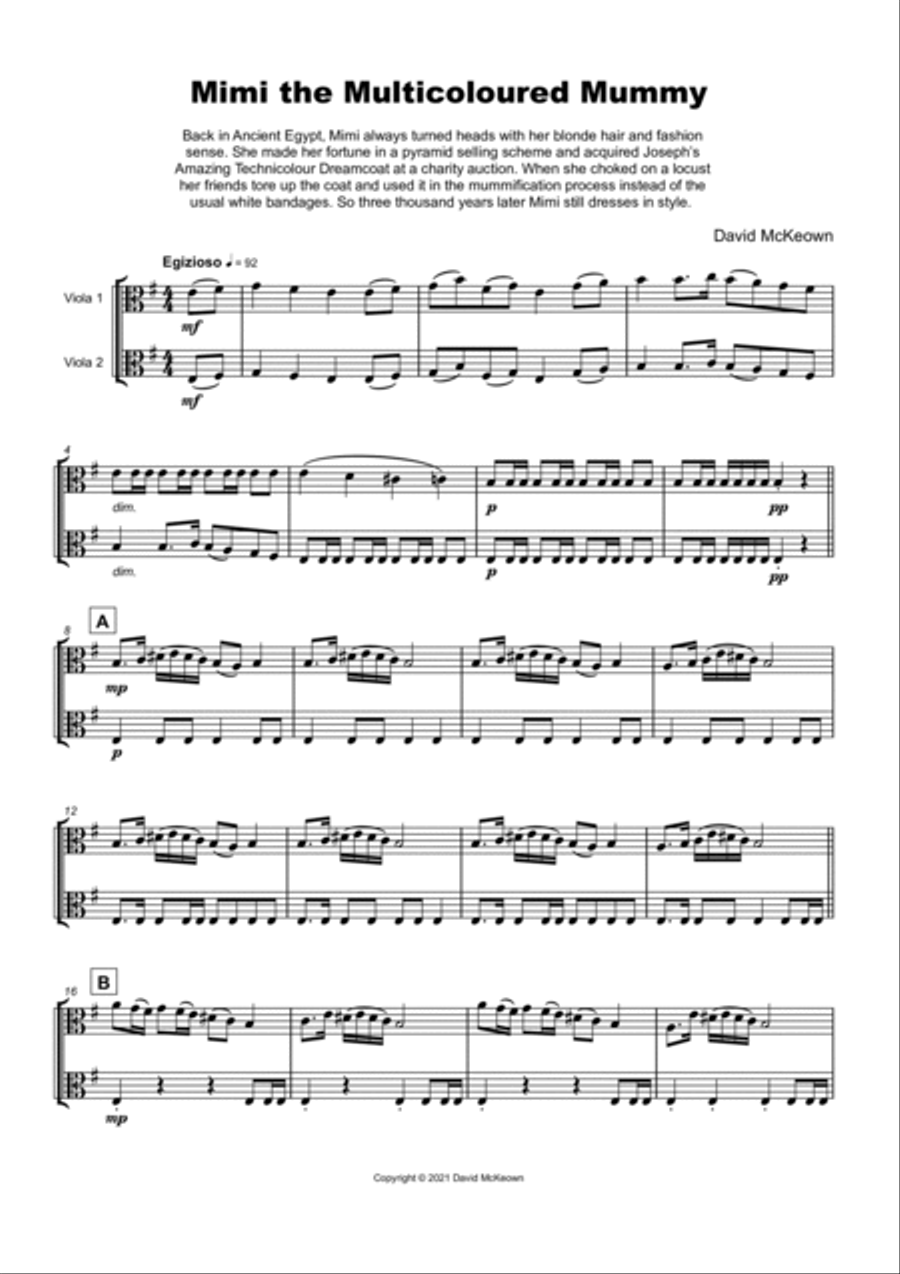 Mimi the Multicoloured Mummy, Halloween Duet for Viola String Duet scores gallery preview page 2