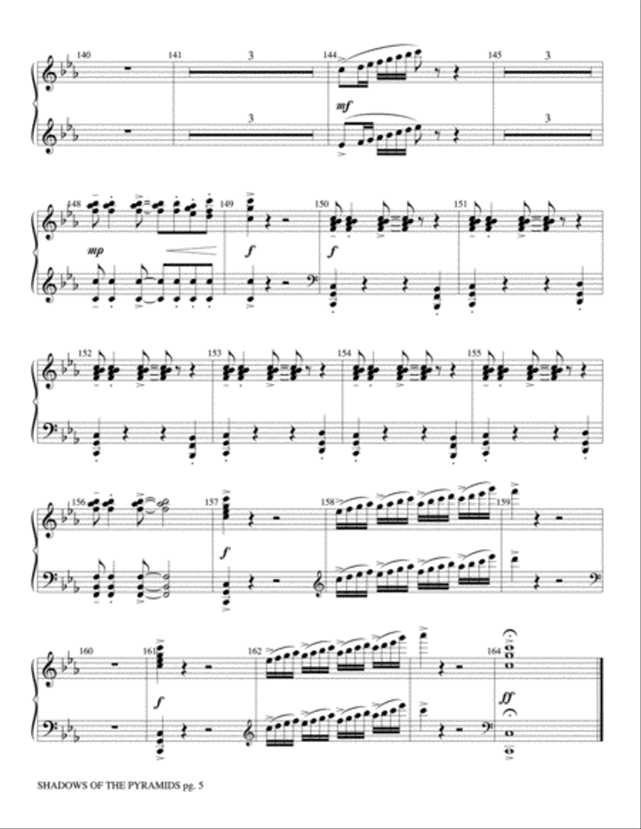 Shadows of the Pyramids: Piano Accompaniment Concert Band scores gallery preview page 5
