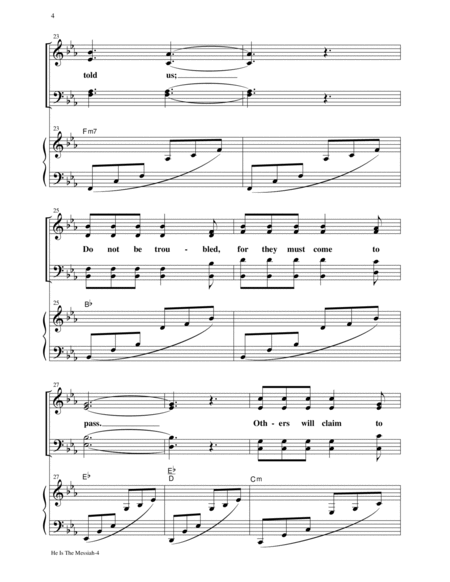 HE IS THE MESSIAH, SATB Choral Music from Gary Lanier (Includes Score and Parts) image number null