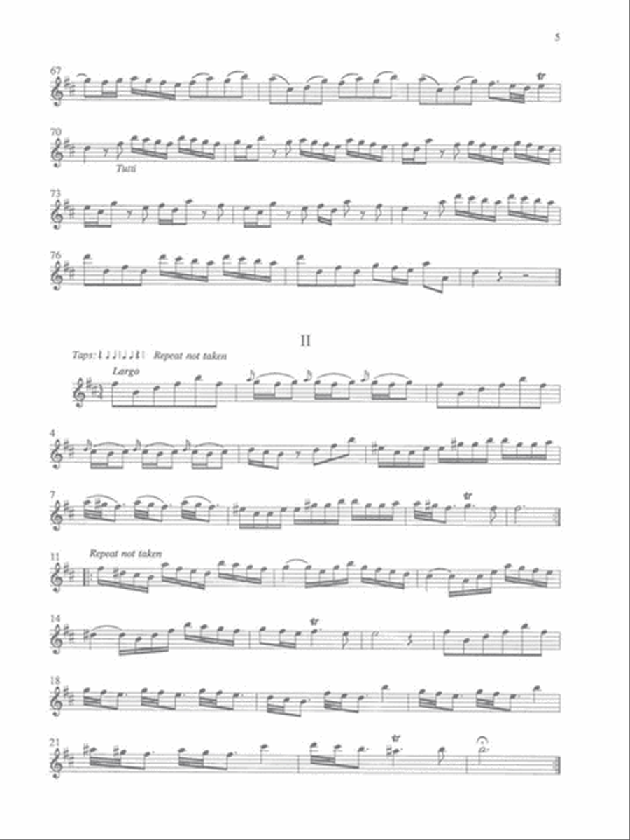 Vivaldi – 3 Concerti for Flute & Orchestra: D Major (RV427); F Major (RV434); G Major (RV438) Flute scores gallery preview page 5