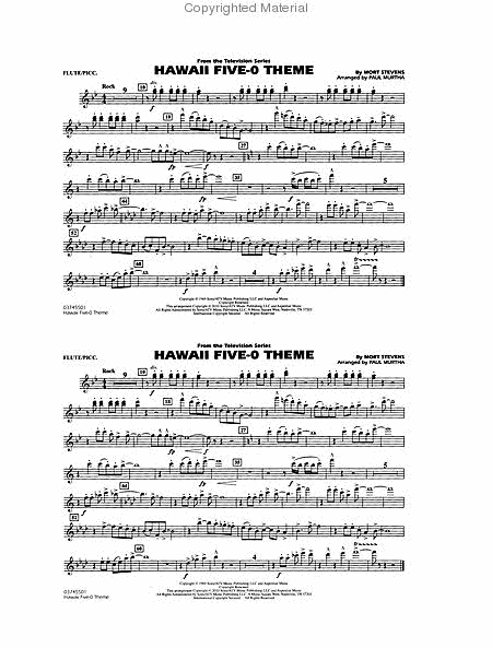Hawaii Five-O Theme by Mort Stevens Marching Band - Sheet Music