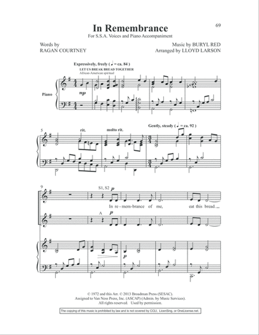 Women in Song 4 Women in Song 4 SSA scores gallery preview page 71