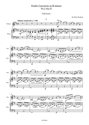 Book cover for Oskar Rieding - Violin Concerto No.2, Op.35 - For Violin and Piano Full Score Original