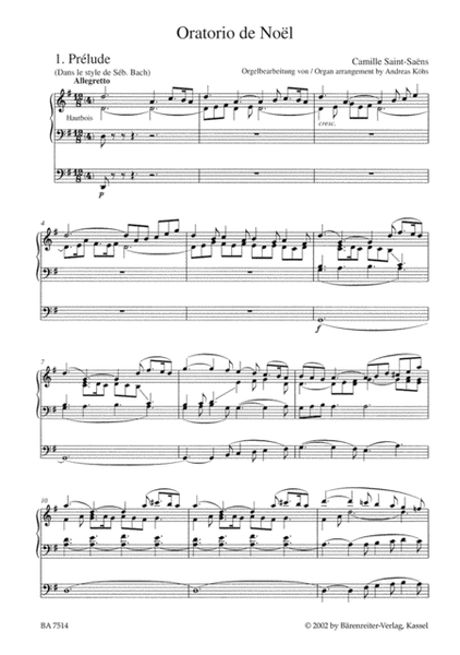 Oratorio de Noel, Op. 12 by Camille Saint-Saens Choir - Sheet Music