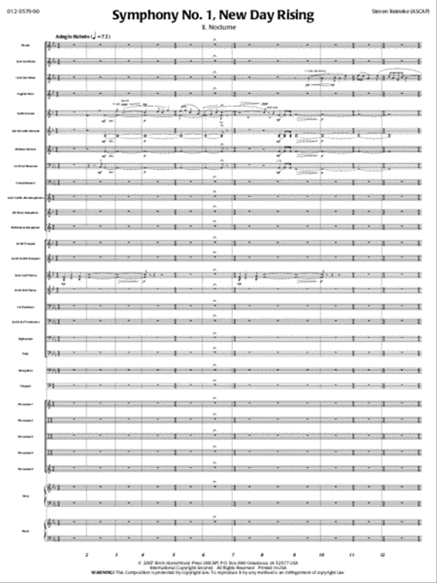 Nocturne (Symphony 1, New Day Rising, Mvt. II) Concert Band scores gallery preview page 2