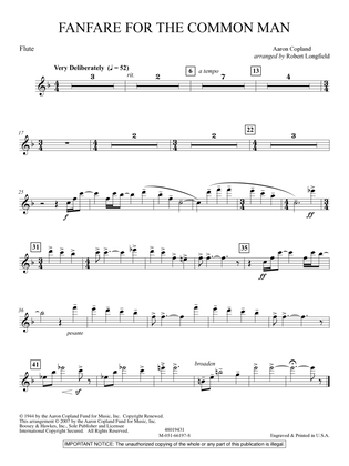 Fanfare For The Common Man (arr. Robert Longfield) - Flute
