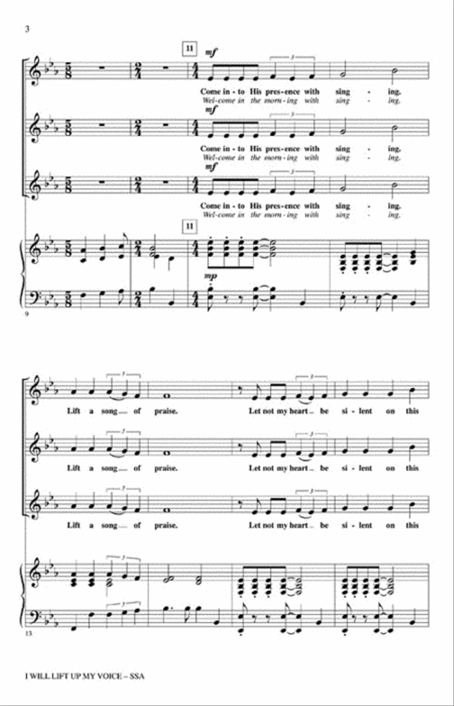 I Will Lift Up My Voice SSA scores gallery preview page 3