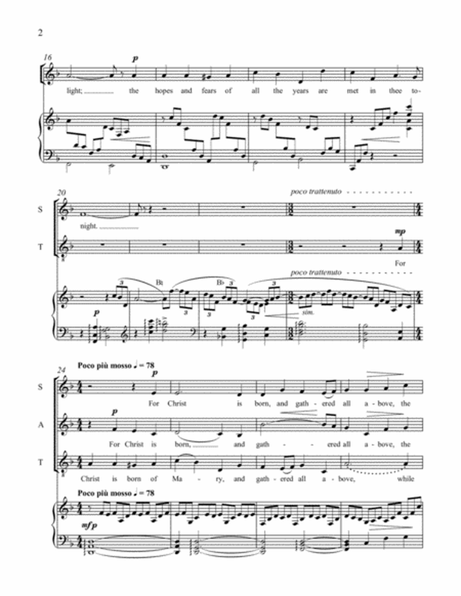 O Little Town of Bethlehem (Choral Score)