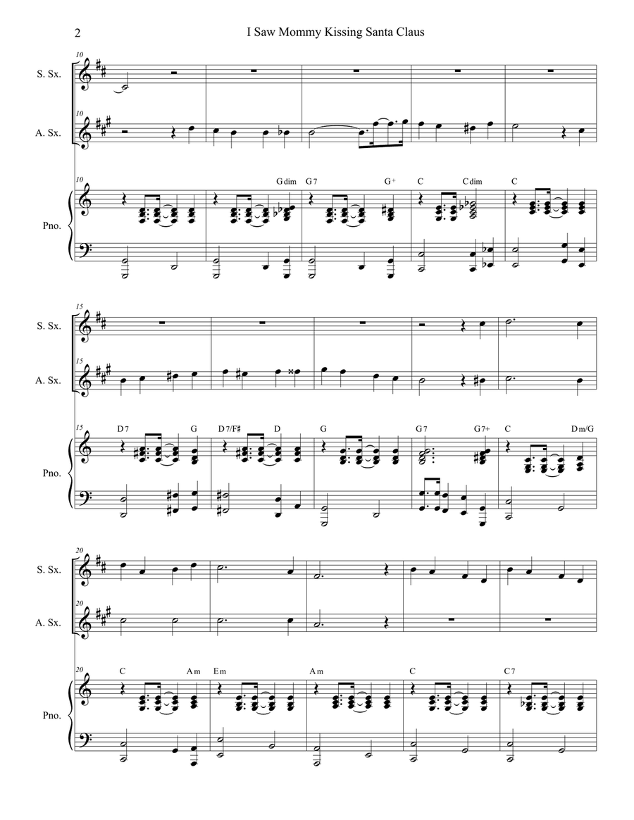 I Saw Mommy Kissing Santa Claus Soprano Saxophone scores gallery preview page 2