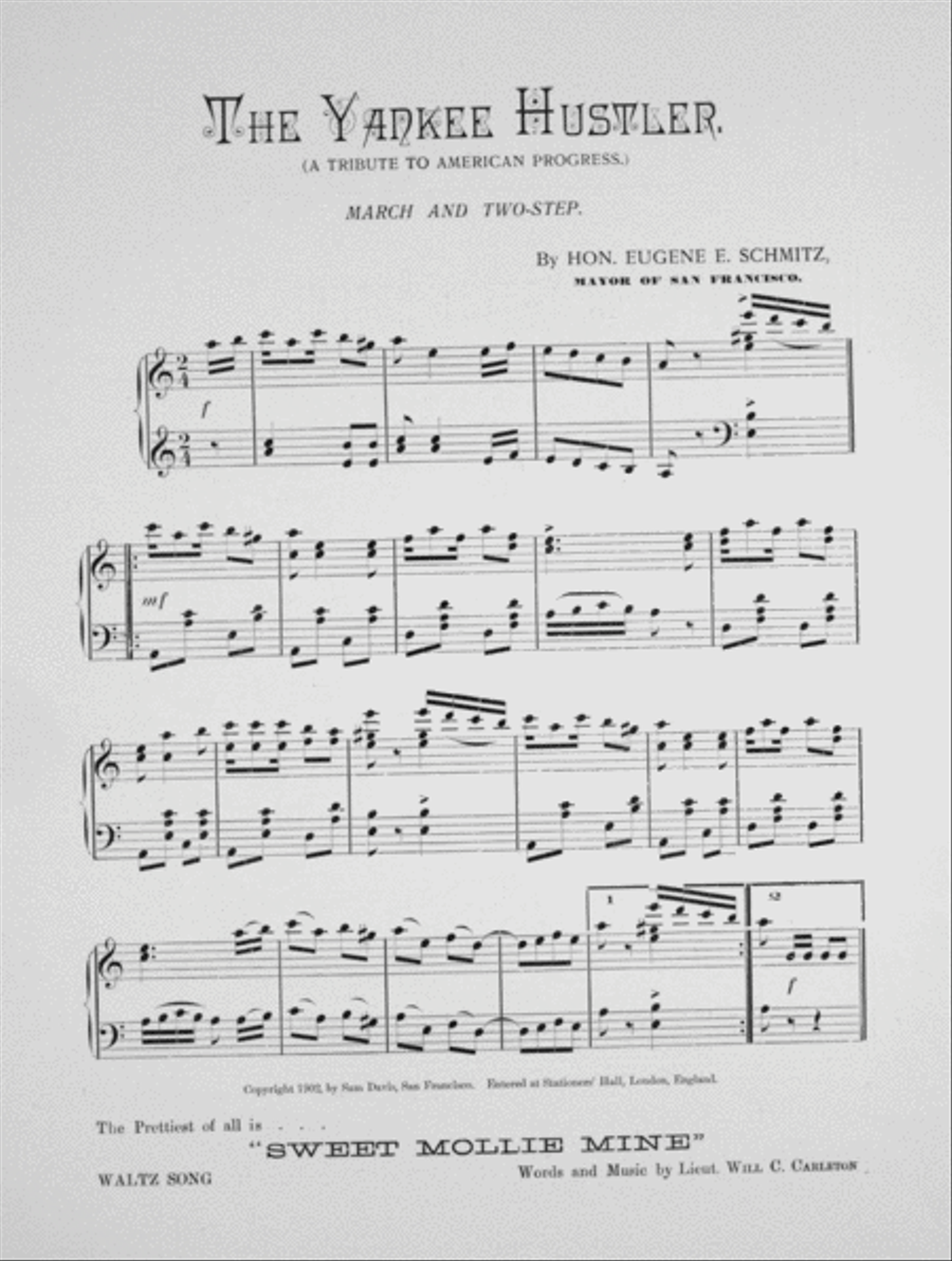 The Yankee Hustler March. A Tribute to American Progress Piano Solo scores gallery preview page 2