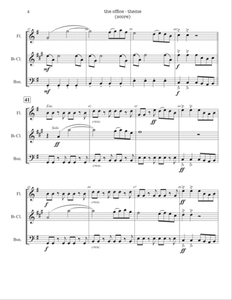 The Office - Theme Woodwind Trio scores gallery preview page 5