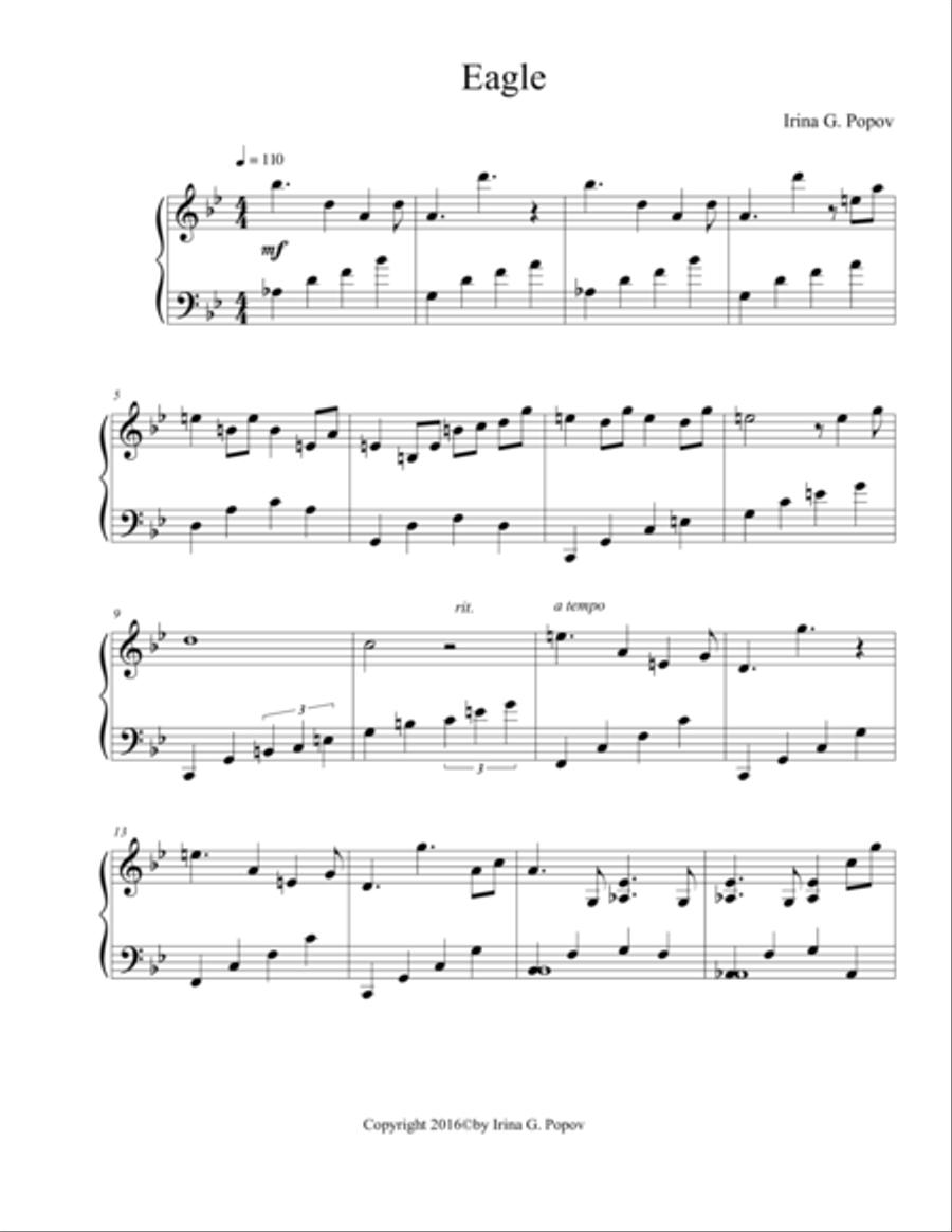 Eagle Eagle Piano Solo scores gallery preview page 1