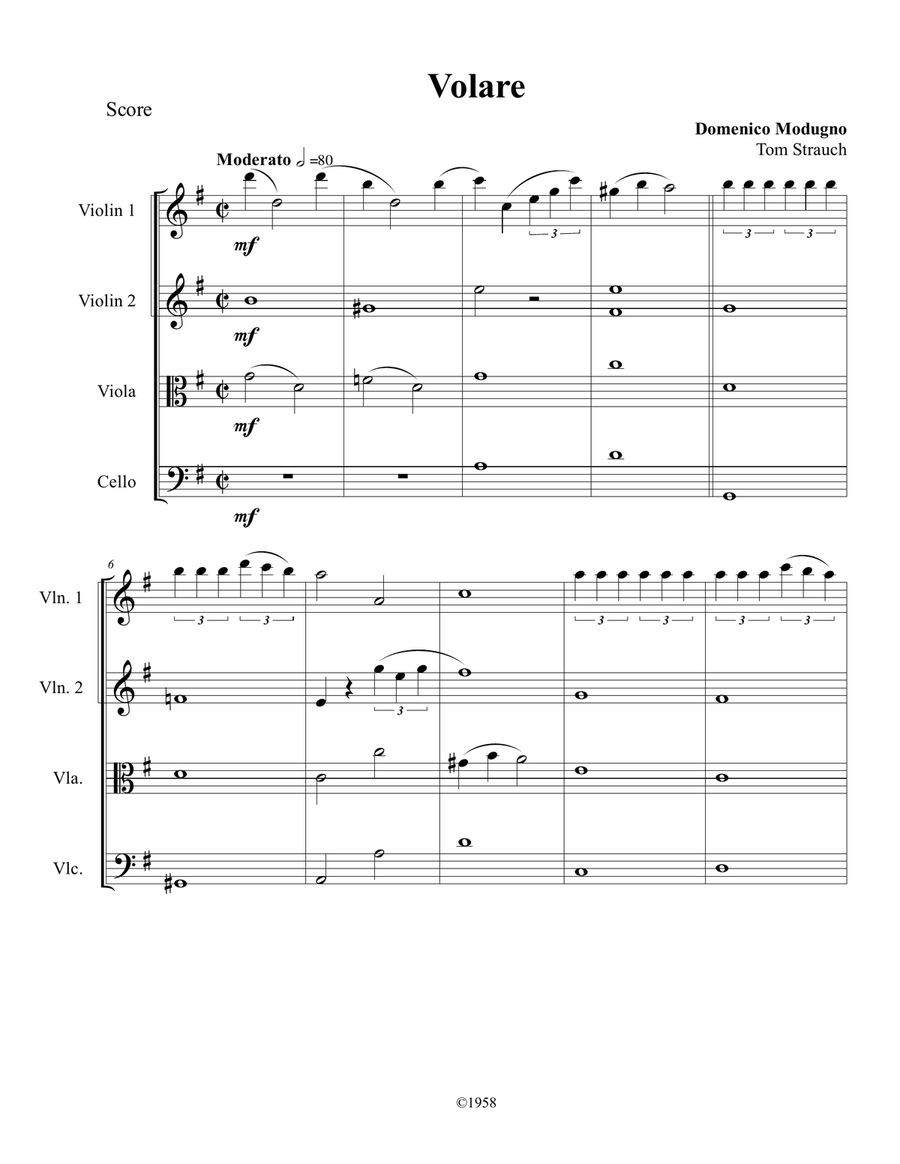 Volare String Quartet scores gallery preview page 1