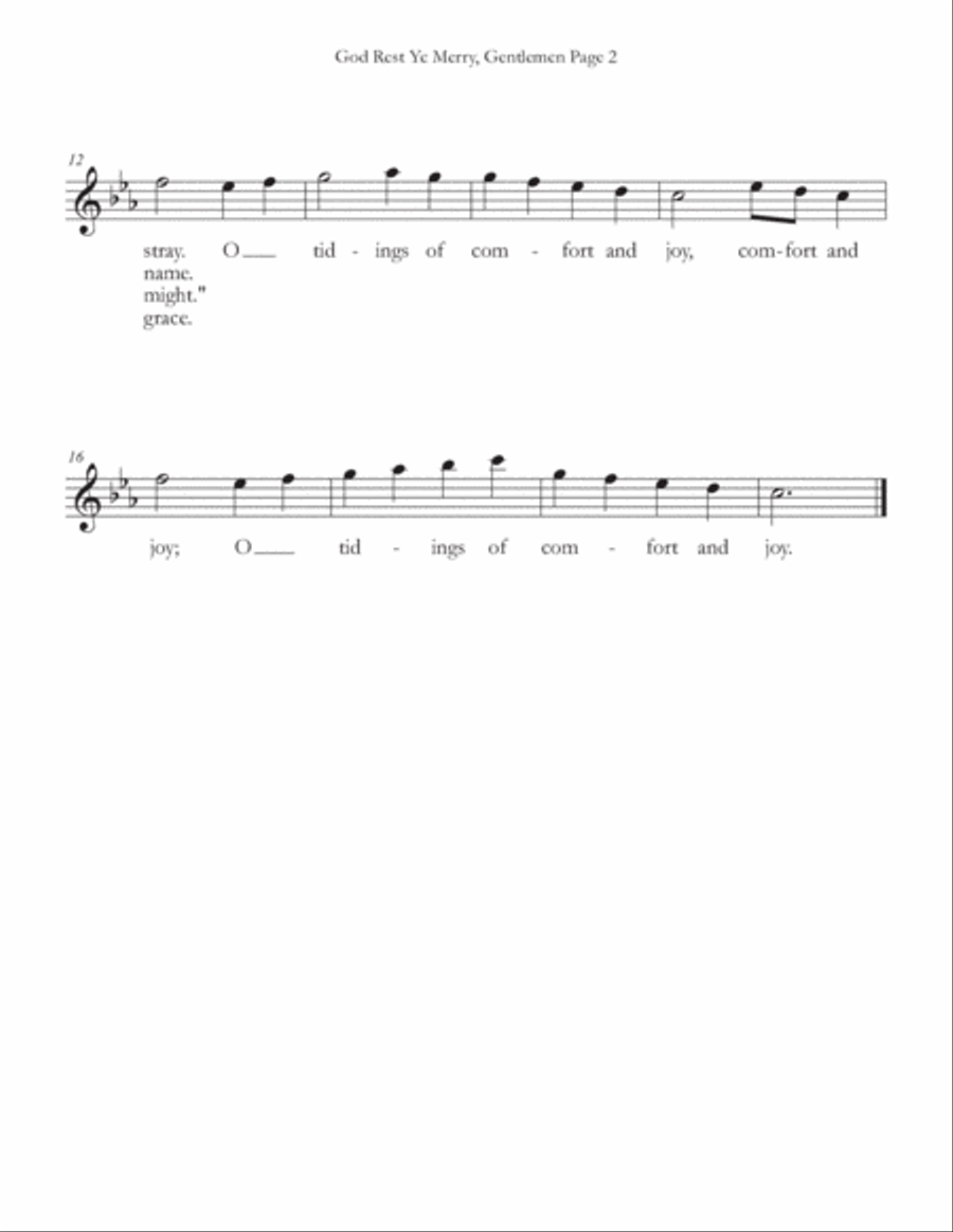 Gentlemen for Flute, God Rest Ye Merry Piccolo scores gallery preview page 2