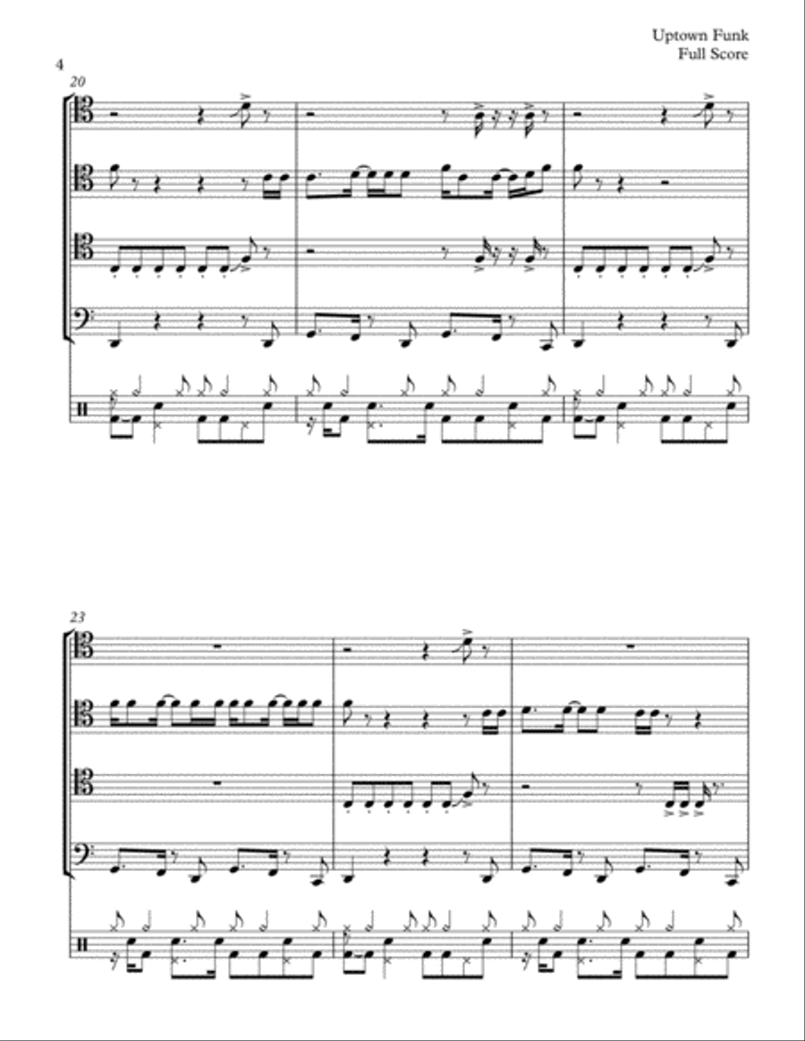 Uptown Funk Brass Ensemble scores gallery preview page 4