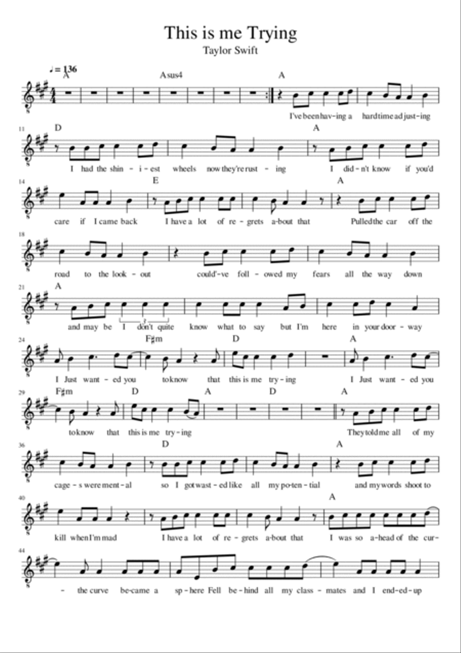 This Is Me Trying Electric Guitar scores gallery preview page 2