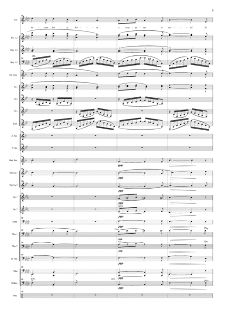 O mio babbino caro for solo voice and concert band Concert Band scores gallery preview page 3
