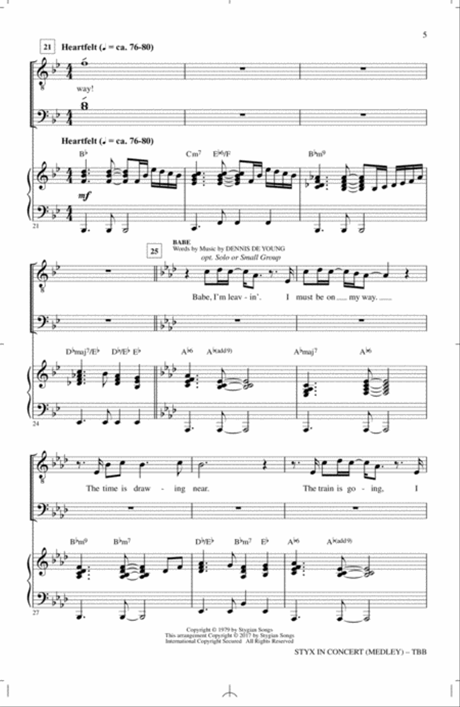 Styx In Concert (Medley) Styx In Concert (Medley) 3-Part scores gallery preview page 4