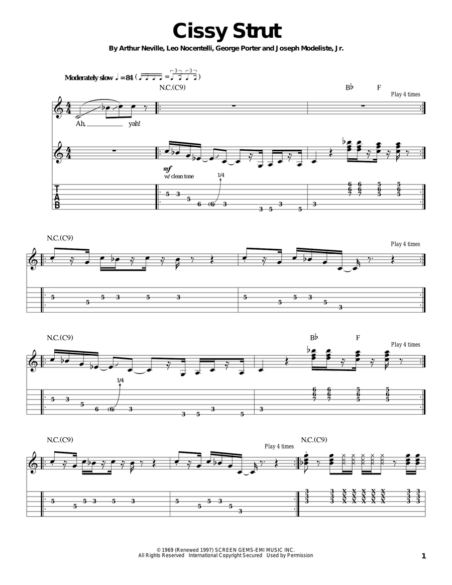 Cissy Strut Cissy Strut Acoustic Guitar scores gallery preview page 1