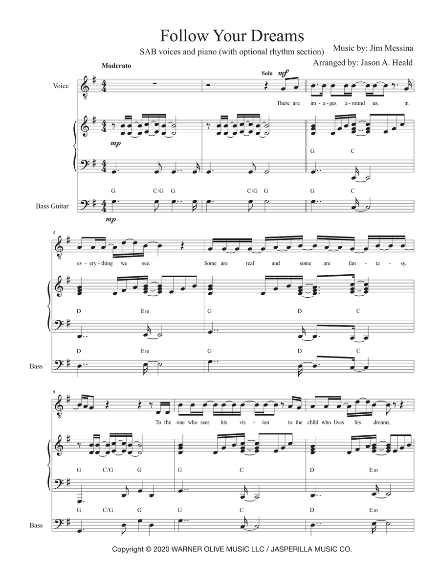Follow Your Dreams 3-Part scores gallery preview page 3