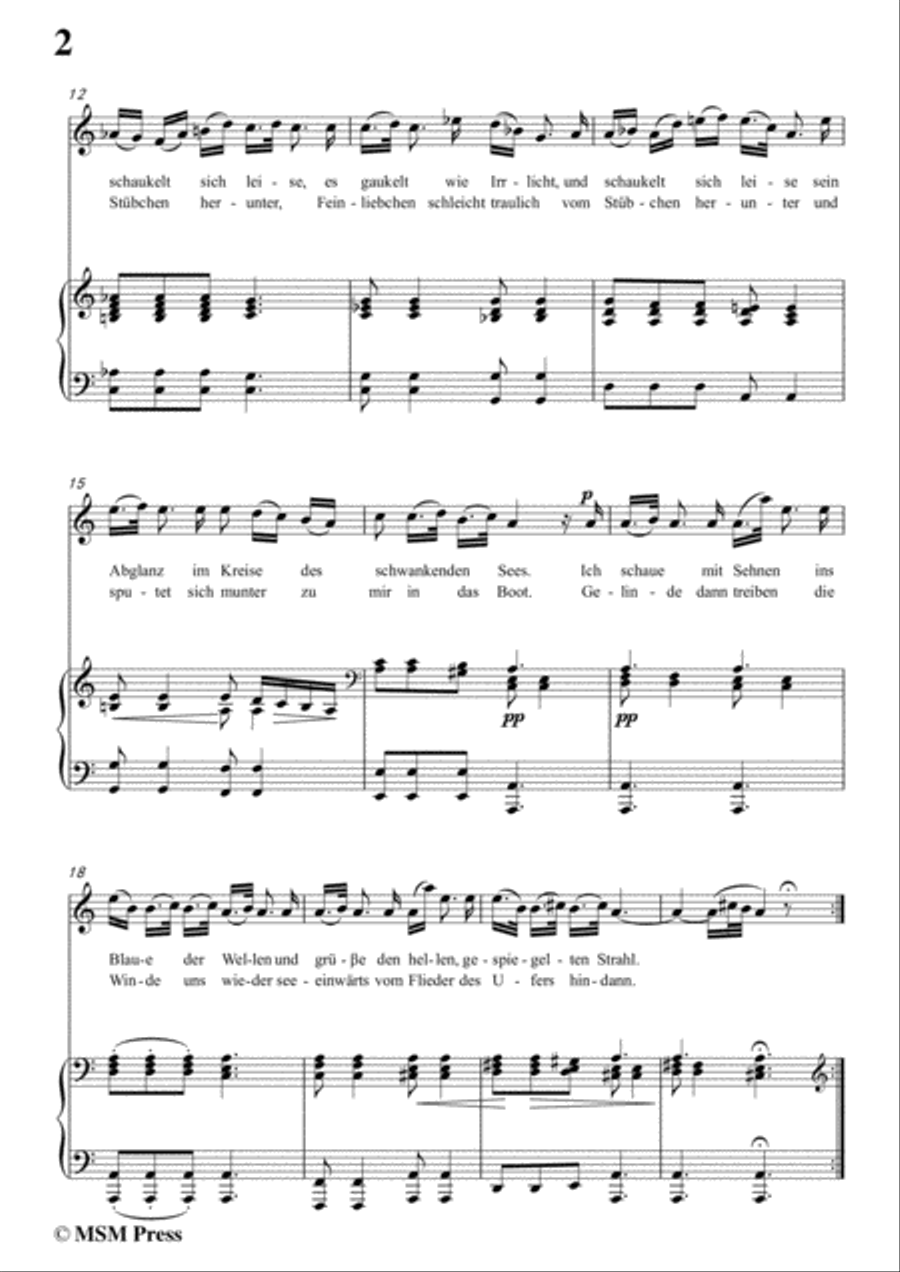 Schubert-Des Fischers Liebesglück,in a minor,D.933,for Voice and Piano Voice Solo scores gallery preview page 4
