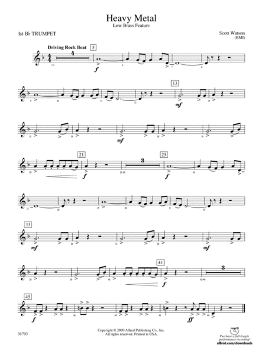 Heavy Metal 1st B flat Trumpet