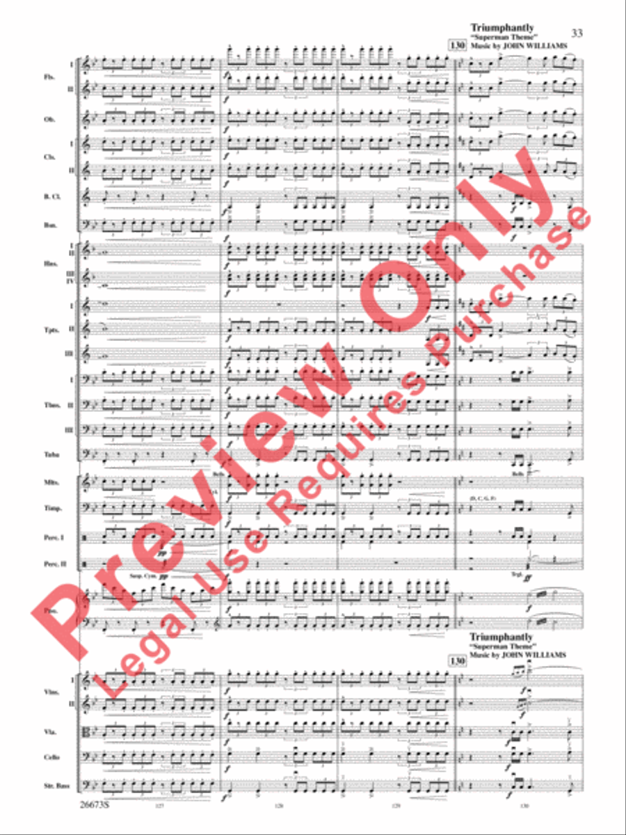 Superman Returns, Concert Selections from Full Orchestra scores gallery preview page 34