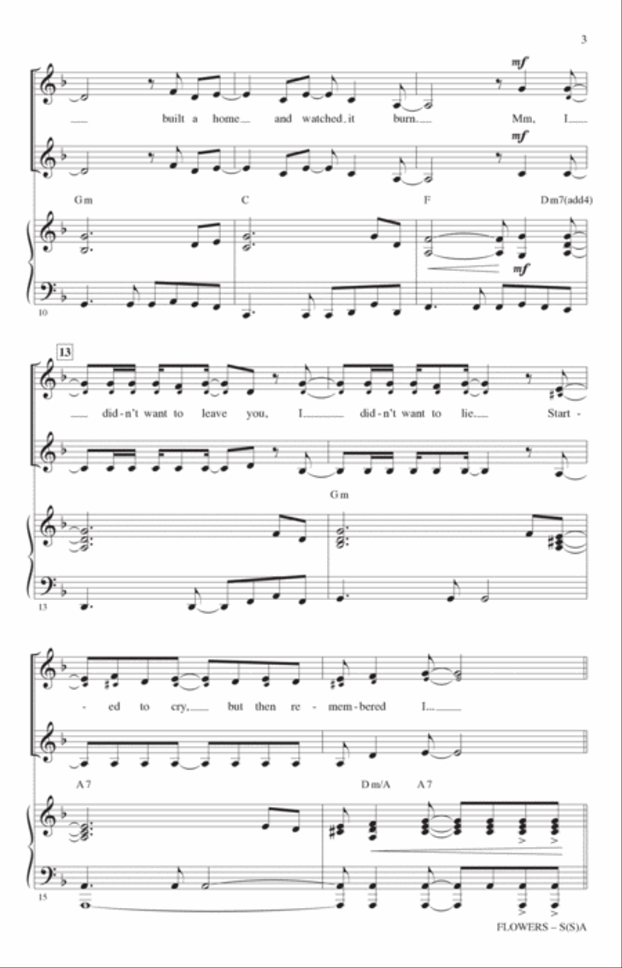 Flowers (arr. Mark Brymer) SSA scores gallery preview page 2