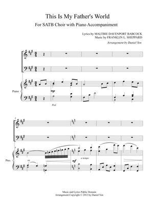 Book cover for This Is My Father's World for SATB Choir with Piano Accompaniment